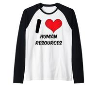 Recursos Humanos de Red Heart, me Encanta RRHH Camiseta Manga Raglan