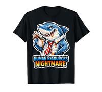 Recursos Humanos Pesadilla Funny HR Job Shark Camiseta gráfica económica, Hombre, Negro, S