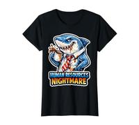 Recursos Humanos Pesadilla Funny HR Job Shark Camiseta gráfica económica, Mujer, Negro, XL