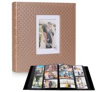 RECUTMS Álbum De Fotos 10x15 600 Negro Página Interior 3 Fotos Horizontales Y 2 Verticales Se Pueden Colocar En Cada Página Chaqueta De Cuero Álbum De Fotos De Bebé (Marrón Claro)