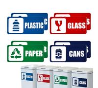 Recycle Stickers for Bins - 8 Piece Self-Adhesive Recycling Labels, and Recycle Stickers for Home, Office, Apartment, Hotel, School, Public Area, Garbage, Waste, Yard, Organize Trash Easil