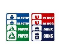 Recycle Stickers for Trash Bins - 8 Self-Adhesive Waste Sorting Labels, Waterproof Fade-Resistant Recycling Stickers for Trash Cans | Perfect for Home, Office, School, Public Areas, Garbage Organizer