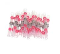 Red 100PCS Cable Soldered Sleeve Terminators Heat Shrink Butt Connectors 0.5-1.0mm2 Electrical Wire Crimp Terminals 22-18AWG