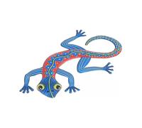(red)2 Pack Gecko Wall Decoration Lizard Art Ornament Hanging For Garden Porchred+blue