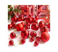 (Red) 30pcs Merry Christmas Tree Ornaments Baubles Festival Xmas Party Decor NIUNIU