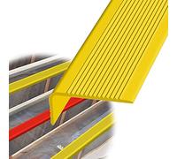 Red,354.33in, L Shape Nose Nosing Trim PVC Stair Edge Non-Slip Protector Rubber Corner Guard Strip, Safety Step Trim for Indoor Outdoor Tile Wood Metal Stair, Width 3X7cm(Yellow,196.85in)