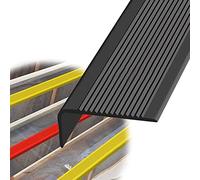 Red,354.33in, L Shape Nose Nosing Trim PVC Stair Edge Non-Slip Protector Rubber Corner Guard Strip, Safety Step Trim for Indoor Outdoor Tile Wood Metal Stair, Width 3X7cm(Black,196.85in)