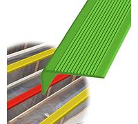 Red,354.33in, L Shape Nose Nosing Trim PVC Stair Edge Non-Slip Protector Rubber Corner Guard Strip, Safety Step Trim for Indoor Outdoor Tile Wood Metal Stair, Width 3X7cm(Green,157.48in)