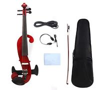 Red 4/4 Electric Silent Violin hecho a mano Violín principiantes