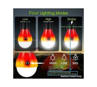 (Red) 5pcs Mini Portable Lighting Lantern Tent Light Led Bulb Emergency Lamp Waterproof Hanging Hook Camping Light