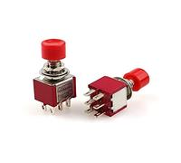 Red 6 Pins SPDT Momentary AC 2A/250V 5A/120V Push Button Pushbutton Switch 1 NO 1 NC Controls Switches