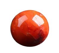 Red Agate Crystal Ball Crystal Divination Sphere Sculpture Figurine Gemstone Ball with Wooden Stand for Fengshui Home Decor,50mm