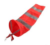 Red Airport Windsock Rip-Stop tela Oxford con rayas reflectantes para decoración de jardín, aviación, meteorología, granja, agricultura, camping, senderismo, viento (60 cm)