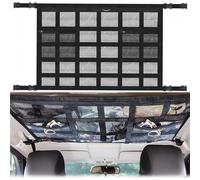 Red Almacenamiento para Techo de Coche, Bolsillo de Redes de Carga de Almacenaje para Coche, Doble Capa Coche Techo Carga Organizador Bolsa para Jeep SUV Furgoneta Camper Posavasos (90 x 65cm)