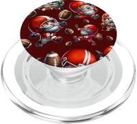 Red American Football Gnome Pattern For Moms Love Football PopSockets PopGrip para MagSafe