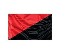 Red and Black Anarchist Flag, Unique Design, 3x5 Ft / 90x150 cm, 4x6 Ft / 120x180 cm