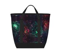 Red and Green Carnation - Bolsa térmica aislada grande para alimentos, bolsas de compras aisladas con cremallera superior para viajes, picnic