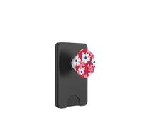 Red and Pink White Flower Retro Modern Boho Bohemian Pattern PopSockets PopWallet para MagSafe