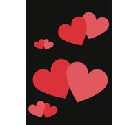 Red And Pnk Hearts On A Black Background: Lined Journal / Notebook / Diary / Lovely Valentine’s Gift for Her or Him / Birthday / Any Special Occasion