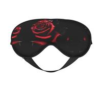 Red and Roses - Máscara de ojos de doble cara, máscara de ojos con correa ajustable, cubierta de sombra para dormir, bloquea la luz