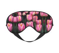 Red and Tulips Print - Sombra de ojos súper suave y cómoda con correa ajustable, cubierta de ojos cero presión ocular