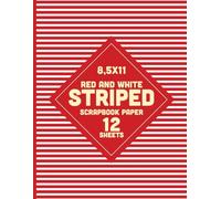 Red and White Striped Scrapbook Paper: Candy Cane Stripes Pattern for Crafts, DIY Projects, Journaling, Cards and Invitations, Xmas Projects - 12 Sheets - 1 Design