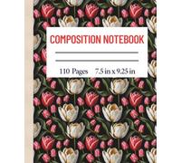 Red and White Tulip Background Composition Notebook: A Notebook for Academic Writing and Research