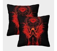 Red Angel Wings - Estilo de arte fantasía oscura Fundas De Cojín Del Sofá Juego De 2 Available All Seasons Fundas De Almohada Decorativos Cuadrado Funda De Cojines De Estar Dormitorio 50x50cm