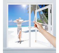 Red Anti-Insectos 80x175cm Blanco Mosquitera para Ventanas con Innovadora Fijación de Cierre de Gancho y Bucle Fácil instalación sin taladrar ni atornillar