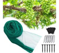 Red Antipajaros Huerto,Red Para huerto Antipajaros,Malla Para Voladero,15 x 15 m Malla Antipajaros,Se puede cortar a cualquier medida,con 10 púas en U,5 púas de plástico,50 ataduras,para huerto,jardín