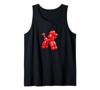 Red Balloon Dog Sculpture, Pop Art Balloon Animal Design Camiseta sin Mangas