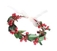 Red Berry Headband, Floral Hairpiece, Handmade Vintage Nature Berries Festival Headband for Wedding, Holiday, and Festival, Iron Wire, Poliéster, Resin, 18 cm 7.09in Diameter