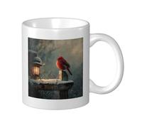 Red Bird Ion The Wooden Sign Dreamy Taza de cerámica, elegante taza de café, taza de agua para casa y oficina, 325 ml