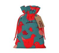 Red Birds Fauna Wild 1 Bolsas de regalo reutilizables para Navidad y festivales, bolsas de embalaje de regalo, bolsas de tela elegantes hechas a mano
