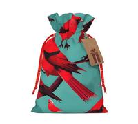 Red Birds Fauna Wild Reutilizable Navidad y Festival Bolsas de regalo, Bolsas de Embalaje de Regalo Bolsas de Tela Elegante Hecho a Mano