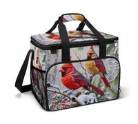 Red Birds on Snow-covered Pine Branches - Bolsa térmica para camping, enfriadores de playa, bolsas portátiles a prueba de fugas con correa para el hombro