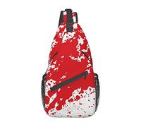 Red Bloody Blots and Splatters Sling Bag, Chest Bag Daypack, Crossbody Sling Mochila para Viajes, Deportes, Correr, Senderismo