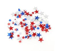 Red Blue White Twinkle Stars Table Confeti 4 de Julio Independence Día Nacional Presidentes American Birthday Party Sequins Sprinkles Confetti Deceti, 60 g