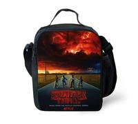 (Red)Bolsa de lonchera aislada con patrón de Stranger Things bolsas de picnic al aire libre regalos niños