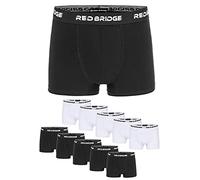 RED BRIDGE Bóxer para Hombre Paquete de 10 Calzoncillo Unicolor Slim Algodón Stretch Ropa Interior Basic Negro y Blanco M