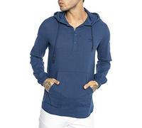 RED BRIDGE Camisa de Lino para Hombre Sudadera con Capuche Suéter Fino Tunik Hooded Azul L