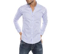 RED BRIDGE Camisa Manga Larga con diseño a Rayas para Hombres Azul Claro XL