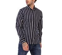 RED BRIDGE Camisa Manga Larga con diseño a Rayas para Hombres Azul XXL