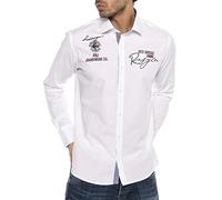 RED BRIDGE Camisa Moderna Bordada de Manga Larga para Hombre Blanco