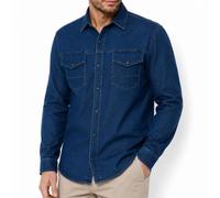 Red Bridge Camisa vaquera para hombre, informal, con bolsillo en el pecho
