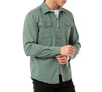 Red Bridge Camisa vaquera para hombre, informal, con bolsillo en el pecho, caqui, S