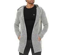 RED BRIDGE Cardigan con Capucha para Hombre Sudadera Corte Largo Capote Beige XL