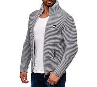 RED BRIDGE Cardigan con Forro para Hombre Chaqueta de Punto Forrada Gris M
