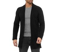 RED BRIDGE - Cárdigan de Corte Largo y Recto para Hombre - Negro