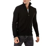 RED BRIDGE Cárdigan Hombre Jersey de Punto Cremallera Negro XL